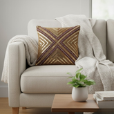 Handcrafted Brown Cushion Cover – 12"x12", Premium Poly Cotton