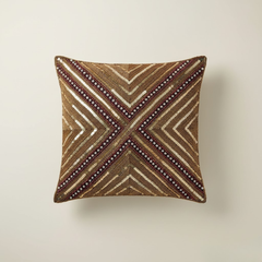 Handcrafted Brown Cushion Cover – 12"x12", Premium Poly Cotton