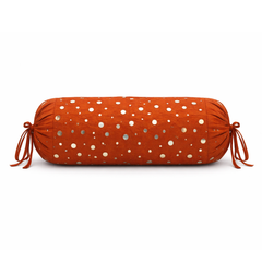 Cylindrical Hand-Crafted Orange Bolster Cover – 9"x20" | Cotton Polyester Fabric | Lightweight & Elegant