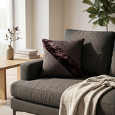 Fabric Crafted Cushion Cover – Black | 12"x12" | Poly Cotton Chenille | Diagonal Panel Design