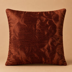 Handcrafted Cushion Cover – Orange | 16"x16" | Floral Vine Embroidered Decorative Cushion Cover