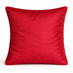 Fabric Crafted Cushion Cover – Red & Black | 16"x16" | Poly Cotton Fabric | Bold Striped Texture Design