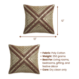 Handcrafted Gold Cushion Cover – 12"x12", Premium Poly Cotton