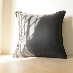 Handcrafted Black Cushion Cover – 16"x16", Premium Poly Cotton