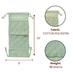 Fabric-Crafted Cylindrical Light Green Bolster Cover – 9"x20" | Cotton Polyester Fabric | Lightweight & Elegant