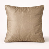 Beige Embroidered Cushion Cover | 16"x16" | Poly Cotton | Circular Pattern Designer Cushion Cover