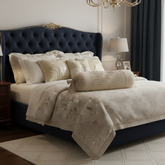 Fabric-Crafted Cylindrical Beige Bolster Cover – 9"x20" | Cotton Polyester Fabric | Lightweight & Elegant