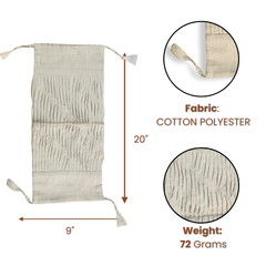 Fabric-Crafted Cylindrical Beige Bolster Cover – 9"x20" | Cotton Polyester Fabric | Lightweight & Elegant