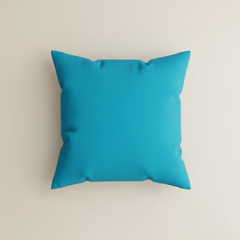 Handcrafted Turquoise Cushion Cover – 12"x12", Premium Poly Cotton