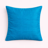Fabric Crafted Cushion Cover – Turquoise | 12"x12" | Poly Cotton | Geometric Quilted Design
