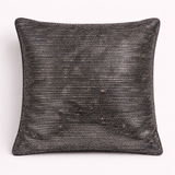Fabric Crafted Cushion Cover – Black | 16"x16" | Poly Cotton | Premium Shimmer Texture Design