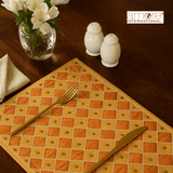 Set of - 6/4, Handcrafted Placemat – Beige, 12"x18"