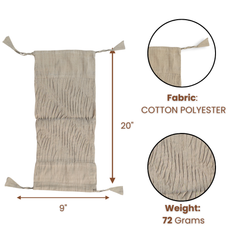 Fabric-Crafted Cylindrical Khaki Bolster Cover – 9"x20" | Cotton Polyester Fabric | Lightweight & Elegant