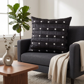 Hand-Crafted Cushion Cover – Black Silver | 16"x16" | Poly-Foam-Cotton | Elegant Festive Accent