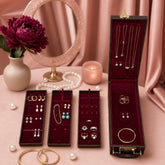 Luxury Leather Jewellery Box with Combination Lock & Multi-Compartment Organizer (30.48 × 12.95 × 10.16 cm)