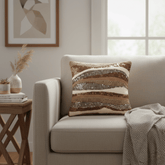 Handcrafted Brown Cushion Cover – 16"x16"