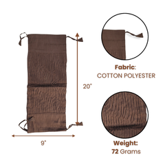 Fabric-Crafted Cylindrical Brown Bolster Cover – 9"x20" | Cotton Polyester Fabric | Lightweight & Elegant