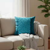 Handcrafted Green Cushion Cover – 16"x16", Premium Poly Cotton