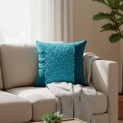 Handcrafted Green Cushion Cover – 16"x16", Premium Poly Cotton