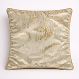 Fabric Crafted Cushion Cover – Cream | 16"x16" | Poly Cotton | Premium Shimmer Sequin Design