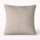 Fabric-Crafted Beige Cushion Cover – 16"x16" | Wave Textured Design | Premium Poly-Cotton