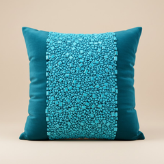 Handcrafted Green Cushion Cover – 16"x16", Premium Poly Cotton