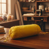 Fabric-Crafted Cylindrical Orange Bolster Cover – 9"x20" | Polyester Fabric | Lightweight & Elegant