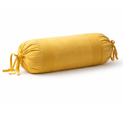 Fabric-Crafted Cylindrical Orange Bolster Cover – 9"x20" | Polyester Fabric | Lightweight & Elegant