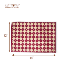 Handcrafted Placemat – Maroon, 12"x18"