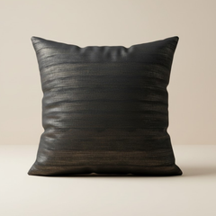 Handcrafted Black Cushion Cover – 16"x16" | Decorative Bead & Thread Work | Premium Poly Cotton