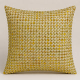 Handcrafted Green Beaded Cushion Cover – 12"x12" | Premium Poly Cotton | Elegant Handcrafted Design