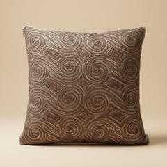 Handcrafted Grey Cushion Cover – 16"x16", Premium Poly Cotton