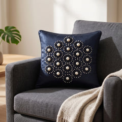 Handcrafted Cushion Cover – Black | 12"x12" | Elegant Poly Cotton Cushion Cover