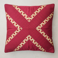 Fabric-Crafted Maroon Cushion Cover – 24"x24", Premium Poly Cotton