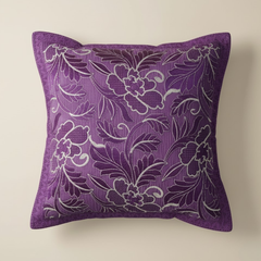 Machine Crafted Purple Cushion Cover – 16"x16" | Premium Poly Cotton