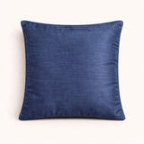 Fabric Crafted Cushion Cover – Royal Blue | 12"x12" | Poly Cotton | Traditional Border Design