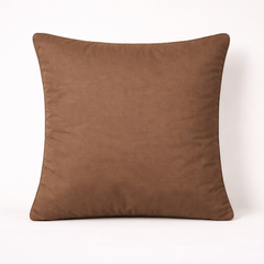 Handcrafted Brown Cushion Cover – 16"x16" | Minimal Symbol Embellishment | Premium Poly Cotton