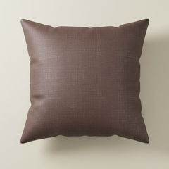 Fabric-Crafted Brown Cushion Cover – 12"x12" | Modern Geometric Line Texture | Premium Poly Cotton