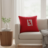 Handcrafted Maroon Cushion Cover – 16"x16" | Minimal Embellished Design | Premium Poly Cotton