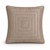 Fabric Crafted Cushion Cover – Beige | 16"x16" | Poly Cotton | Modern Textured Square Design