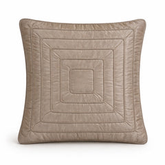 Fabric Crafted Cushion Cover – Beige | 16"x16" | Poly Cotton | Modern Textured Square Design
