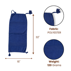 Fabric-Crafted Cylindrical Royal Blue Bolster Cover – 15"x32" | Polyester Fabric | Premium & Elegant