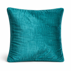 Fabric Crafted Cushion Cover – Turquoise | 12"x12" | Poly Cotton | Elegant Diamond Texture Design