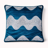 Hand-Crafted Cushion Cover – Bottle Green Silver | 16"x16" | Poly Chenille-Cotton | Elegant Festive Décor