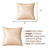 Fabric Crafted Cushion Cover – Cream | 12"x12" | Poly Cotton | Elegant Textured Design