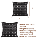 Hand-Crafted Cushion Cover – Black Silver | 16"x16" | Poly-Foam-Cotton | Elegant Festive Accent