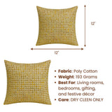 Handcrafted Green Beaded Cushion Cover – 12"x12" | Premium Poly Cotton | Elegant Handcrafted Design