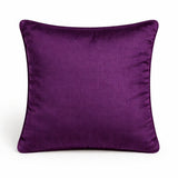 Hand Crafted Cushion Cover – Purple | 16"x16" | Poly Chenille-Cotton Fabric | Elegant Embroidered Leaf Design