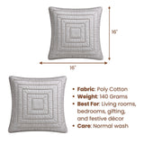 Fabric Crafted Cushion Cover – Light Beige | 16"x16" | Poly Cotton | Modern Textured Square Design
