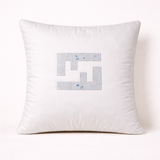 Handcrafted White Cushion Cover – 16"x16" | Minimal Embellished Design | Premium Poly Cotton